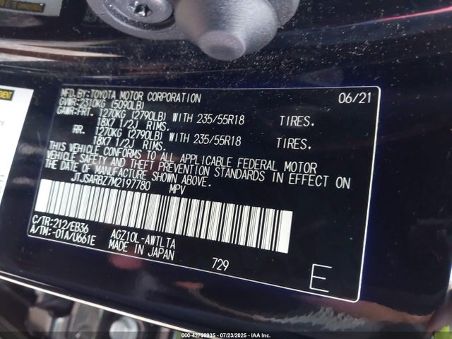 JTJSARBZ7M2197780 Lexus 8ar-fts