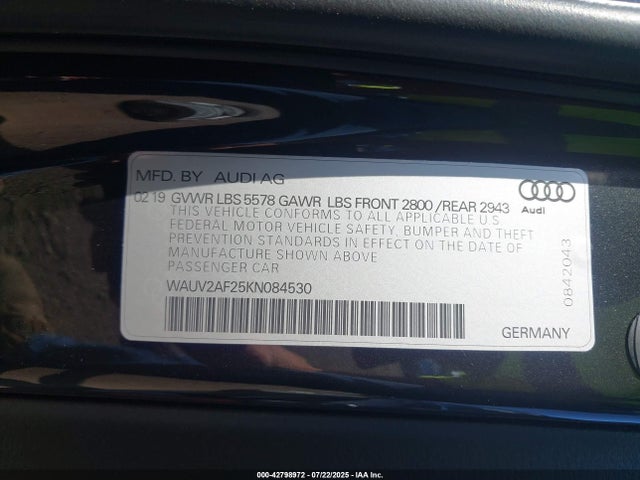 2019 AUDI A7 WAUV2AF25KN084530 Photo 8