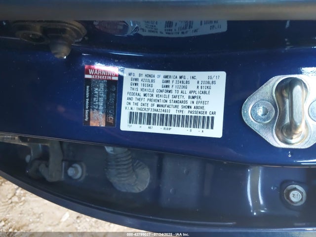 1HGCR2F33HA224600 Honda k24w1