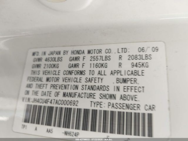 2010 ACURA TSX JH4CU4F47AC000692 Photo 8