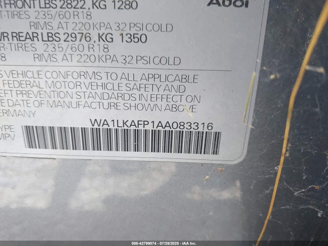 2010 AUDI Q5 WA1LKAFP1AA083316 Photo 8