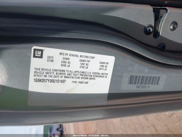 2006 CADILLAC DTS 1G6KD57Y96U101497 Photo 8