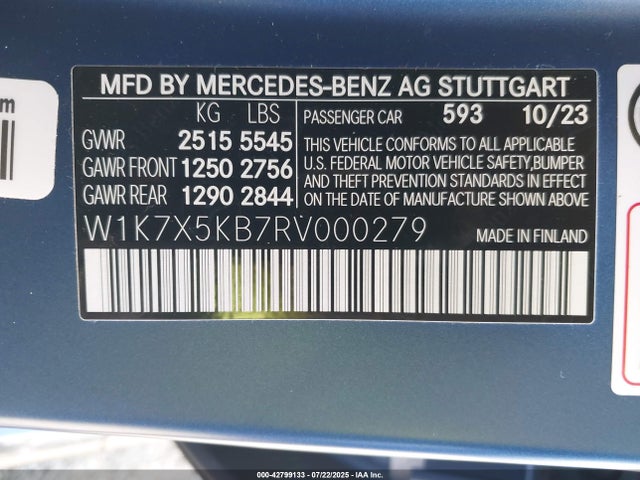 W1K7X5KB7RV000279 Mercedes-Benz m256
