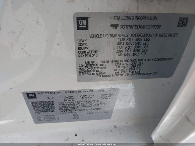 3GTP8FED0MG299397 GMC l84 - di, alum, gen 5, var 2