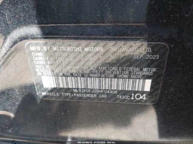 2024 MITSUBISHI MIRAGE G4 ML32FUFJ2RHF04908 Photo 8
