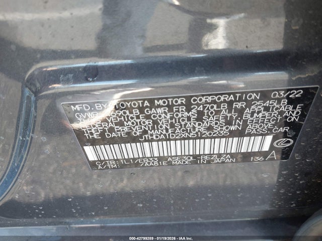 2022 LEXUS IS 300 JTHDA1D2XN5120235 Photo 8