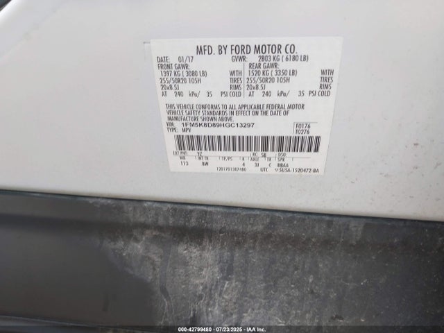 1FM5K8D89HGC13297 Ford 3.5l ti-vct
