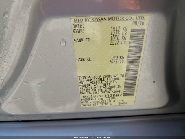 1N4AL3AP2GN392992 Nissan 2016