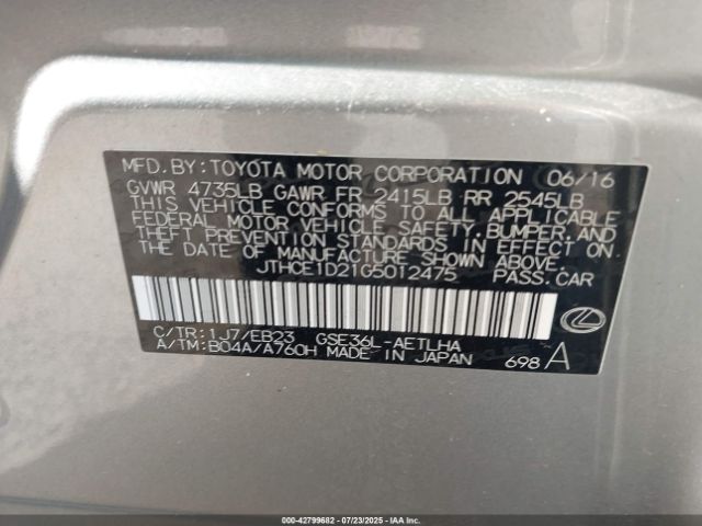 2016 LEXUS IS 350 JTHCE1D21G5012475 Photo 8