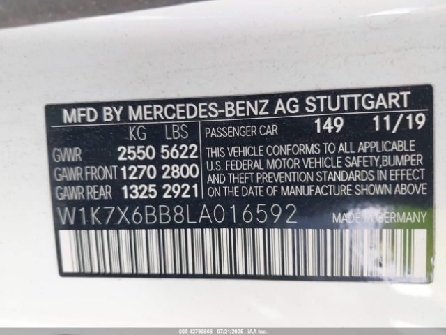 2020 MERCEDES-BENZ AMG GT 53 4-DOOR COUPE W1K7X6BB8LA016592 Photo 8