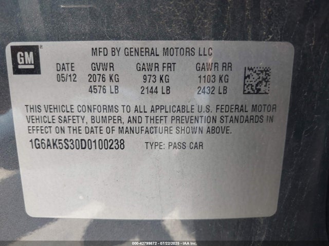 2013 CADILLAC ATS 1G6AK5S30D0100238 Photo 8