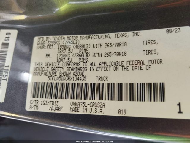 2024 TOYOTA TUNDRA 5TFLA5DA3RX134435 Photo 8