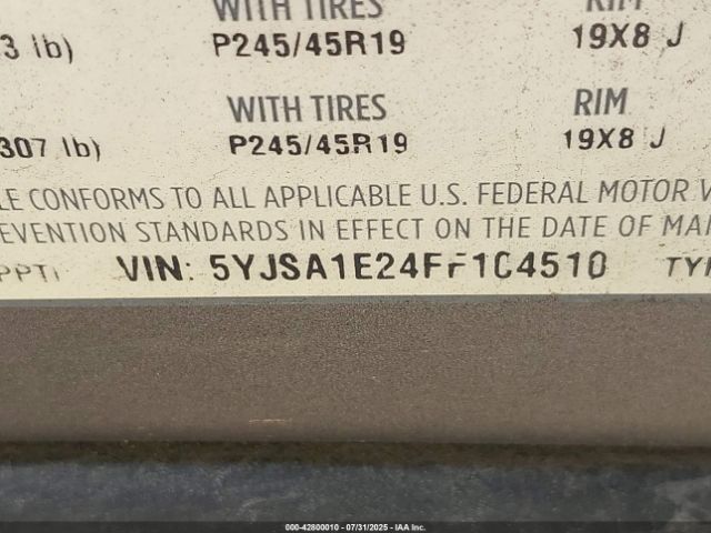 2015 TESLA MODEL S 5YJSA1E24FF104510 Photo 8