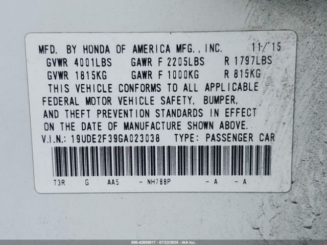 2016 ACURA ILX 19UDE2F39GA023038 Photo 8