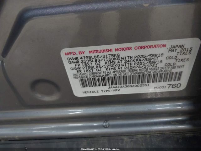 2016 MITSUBISHI OUTLANDER JA4AZ3A36GZ002551 Photo 8