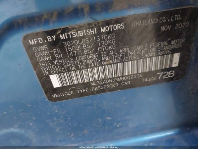 2021 MITSUBISHI MIRAGE ML32AUHJ3MH002295 Photo 8