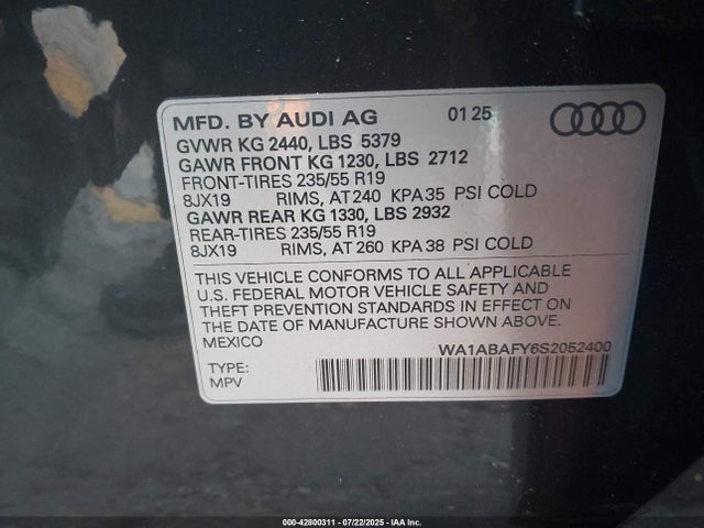 2025 AUDI Q5 WA1ABAFY6S2052400 Photo 8