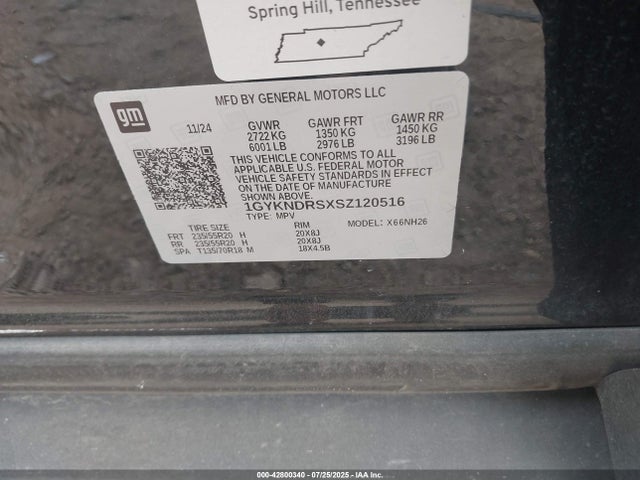 2025 CADILLAC XT5 1GYKNDRSXSZ120516 Photo 8