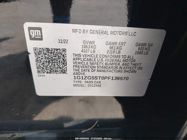 1G1ZG5ST0PF139570 Chevrolet lfv