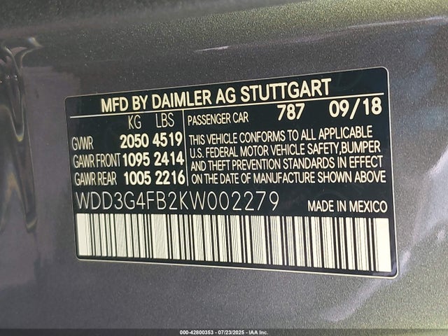 Mercedes-Benz m260 2019 WDD3G4FB2KW002279 Image 9