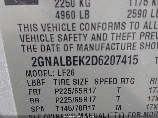 2013 CHEVROLET EQUINOX 2GNALBEK2D6207415 Photo 8