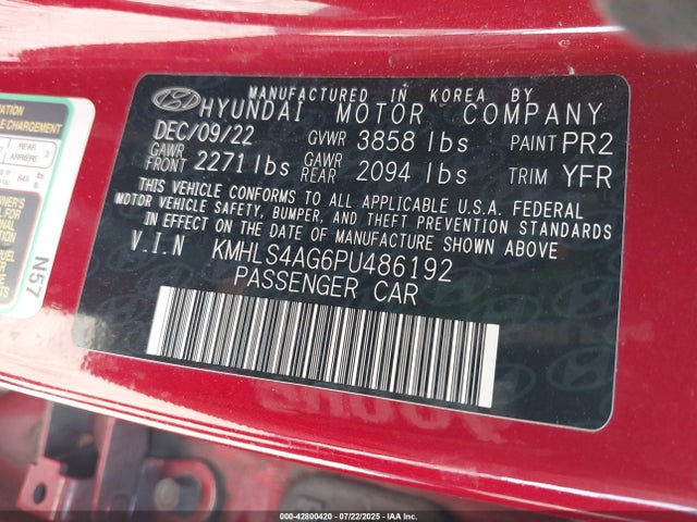 Hyundai mpi nu pe 2023 KMHLS4AG6PU486192 Image 9