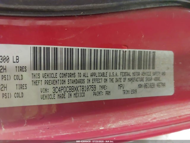 Dodge 2019 2019 3C4PDCBBXKT810759 Image 9
