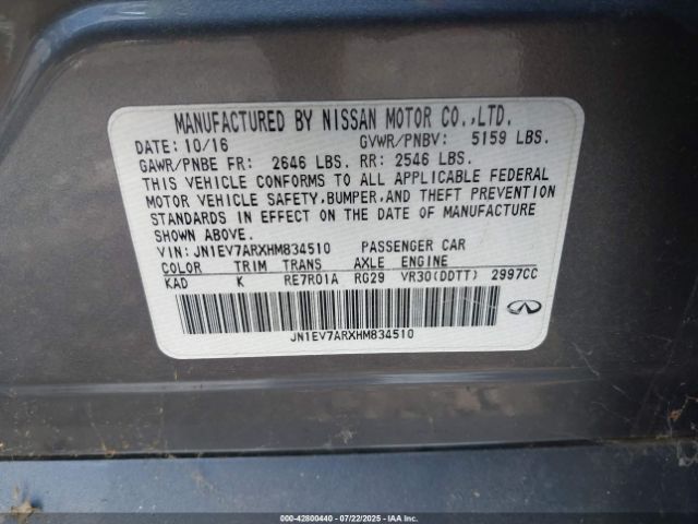 2017 INFINITI Q50 JN1EV7ARXHM834510 Photo 8