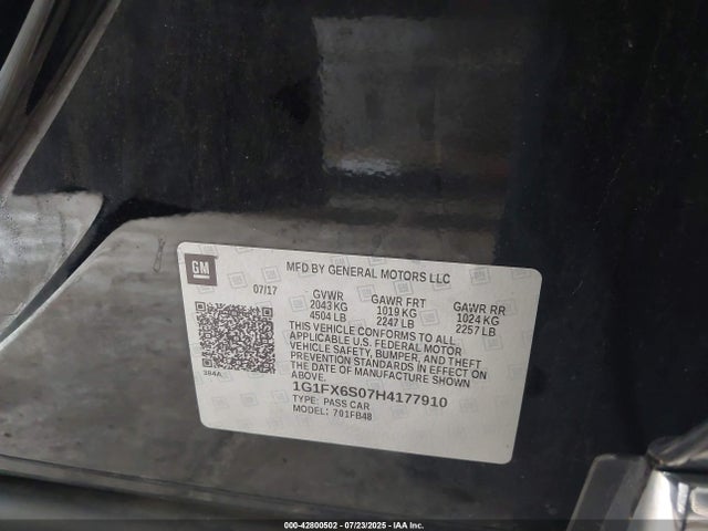 1G1FX6S07H4177910 Chevrolet BOLT EV