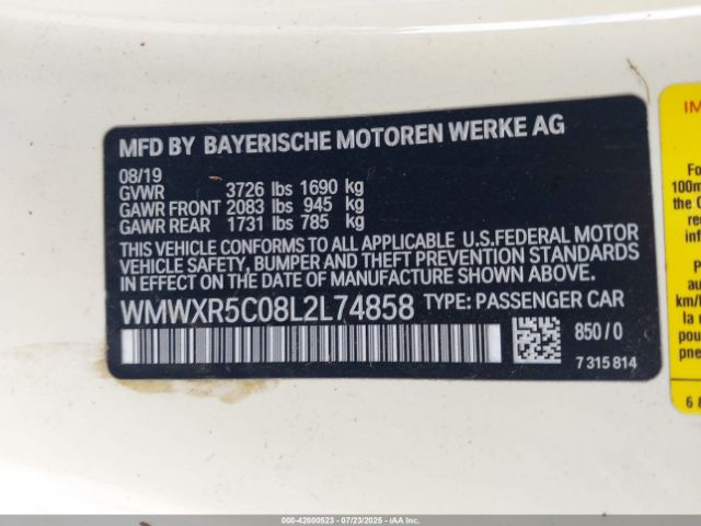 2020 MINI HARDTOP WMWXR5C08L2L74858 Photo 8