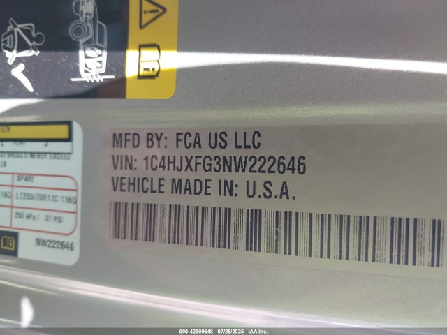 1C4HJXFG3NW222646 Jeep Wrangler