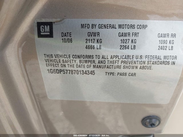 2007 CADILLAC CTS 1G6DP577870134345 Photo 8