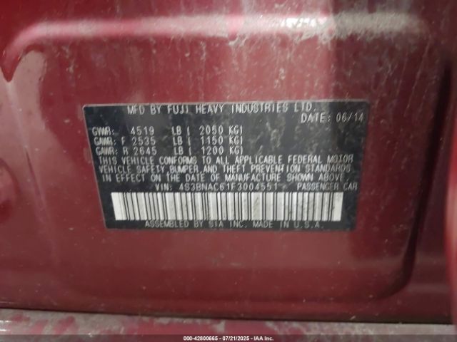 2015 SUBARU LEGACY 4S3BNAC61F3004551 Photo 8