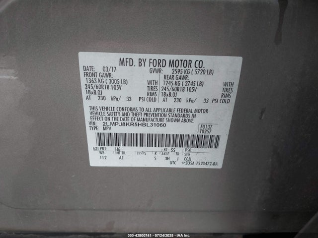 2LMPJ8KR5HBL31060 Lincoln 3.7l tivct (twin independent variable camshaft timing)