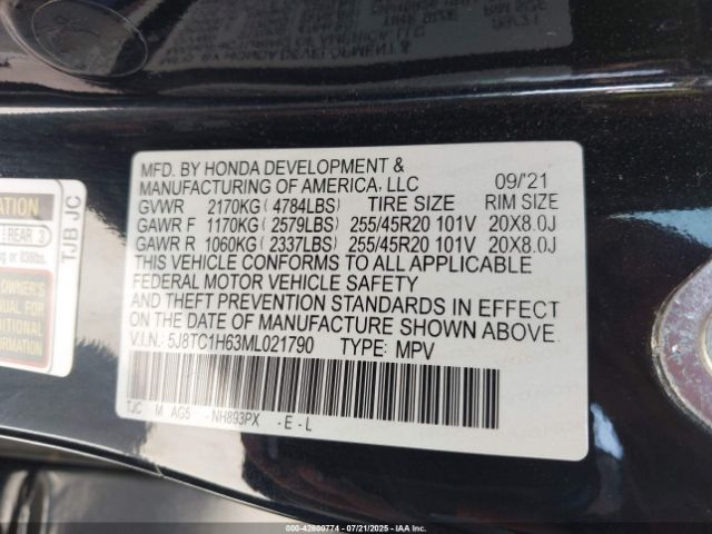 2021 ACURA RDX 5J8TC1H63ML021790 Photo 8