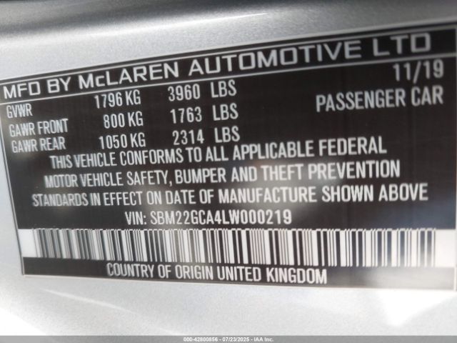 2020 MCLAREN GT SBM22GCA4LW000219 Photo 8