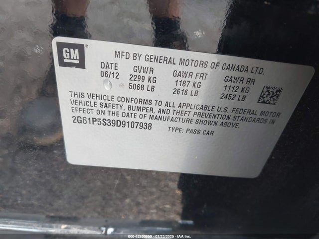 2013 CADILLAC XTS 2G61P5S39D9107938 Photo 8