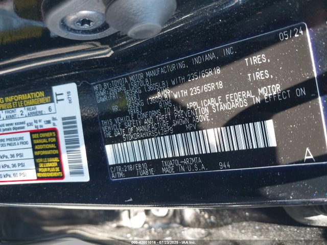 Toyota t24a-fts 2024 5TDKDRAHXRS542979 Image 9