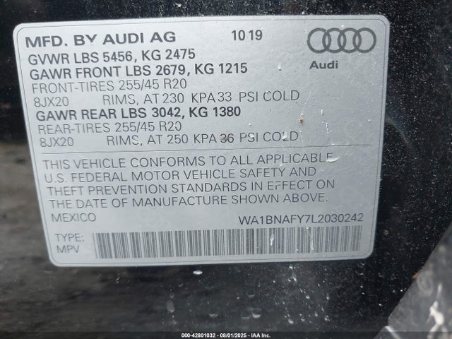 2020 AUDI Q5 WA1BNAFY7L2030242 Photo 8