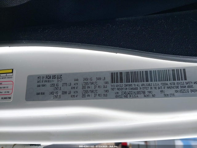 1C4BJWDG1HL665788 Jeep Wrangler