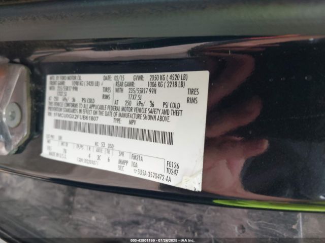 2015 FORD ESCAPE 1FMCU0GX2FUB61807 Photo 8