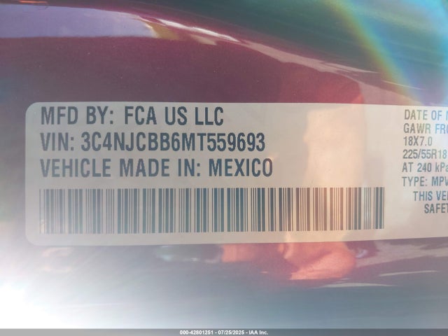 Jeep 2021 2021 3C4NJCBB6MT559693 Image 9