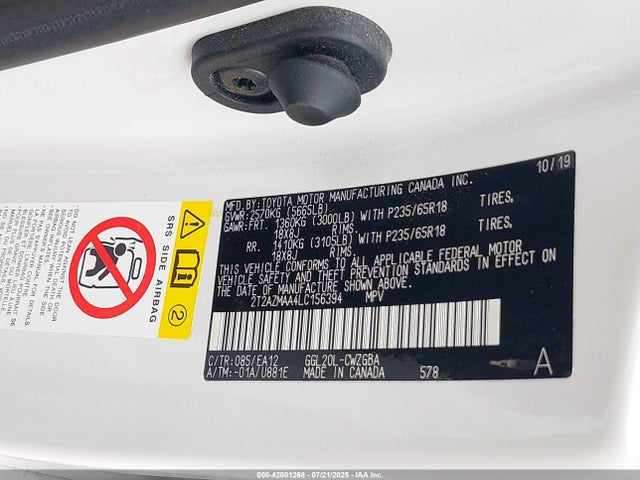 Lexus 2gr-fks 2020 2T2AZMAA4LC156394 Image 9