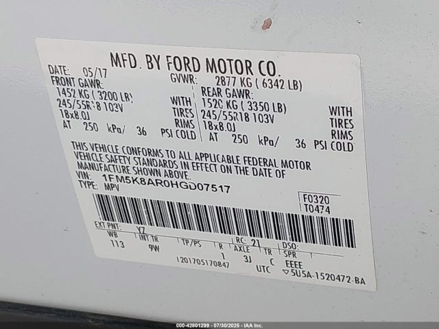 Ford Police Interceptor 2017 1FM5K8AR0HGD07517 Image 9
