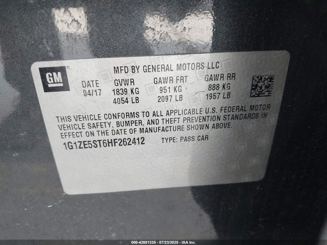 1G1ZE5ST6HF262412 Chevrolet lfv - di: direct injection, vvt: variable valve timing, gen 1