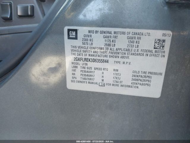 2013 GMC TERRAIN 2GKFLREK3D6355844 Photo 8