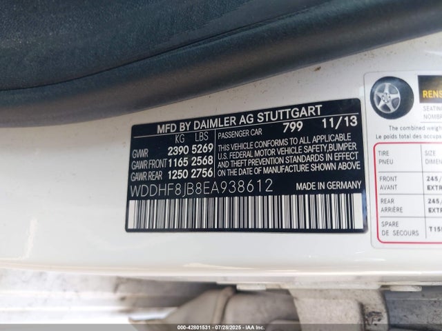 Mercedes-Benz 2014 2014 WDDHF8JB8EA938612 Image 9