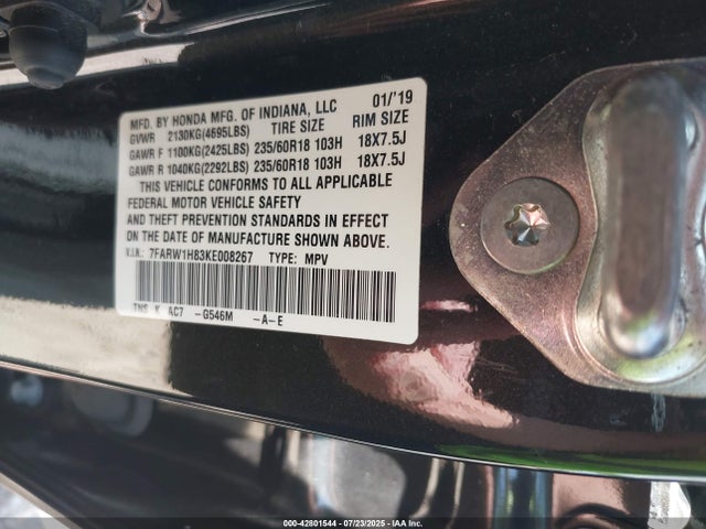 Honda l15be 2019 7FARW1H83KE008267 Image 9