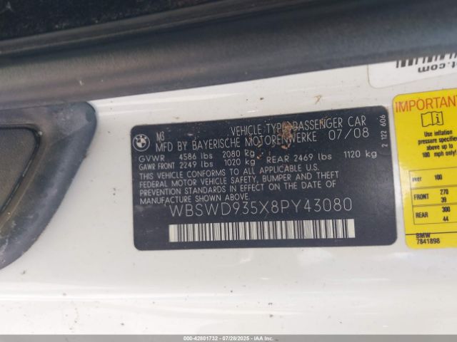 2008 BMW M3 WBSWD935X8PY43080 Photo 8