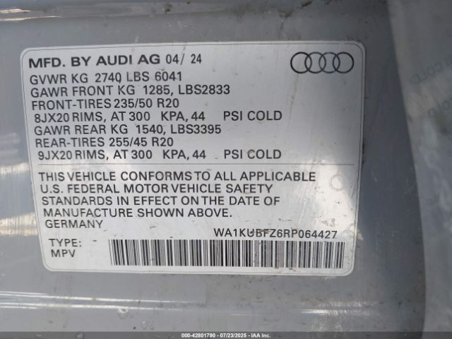 2024 AUDI Q4 E-TRON WA1KUBFZ6RP064427 Photo 8